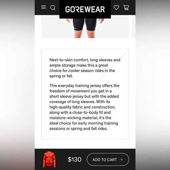 Gorewear Cycling Long sleeved jersey Mens M - Picture 4 of 7